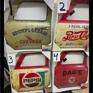 Metal truck door decor.  3 choices to pick From
Red Texaco dads sold out